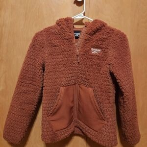 Reebok | Fuzzy | Hooded Jacket | S | 7/8 | Faux Fur | Rust | Girls | Outerwear